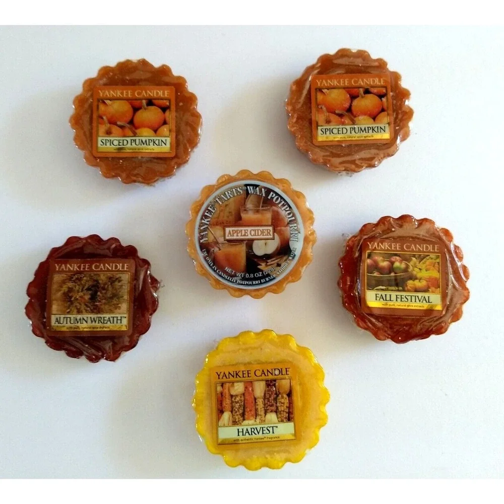 10 Yankee Candle Tarts Wax Melts & Votives Autumn Fall Maple Farmers Retired NOS